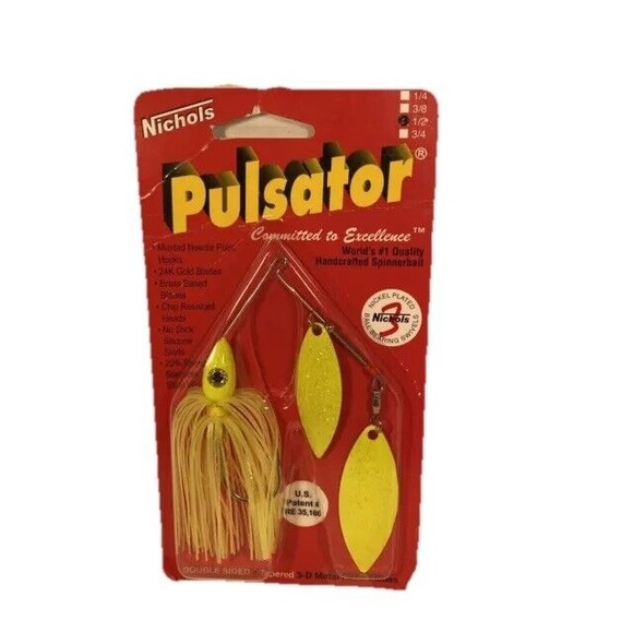 Nichols‎ Lures Pulsator Spinnerbait 1/2oz 24K Gold Plated Metal Flake Chartreuse - Picture 1 of 5